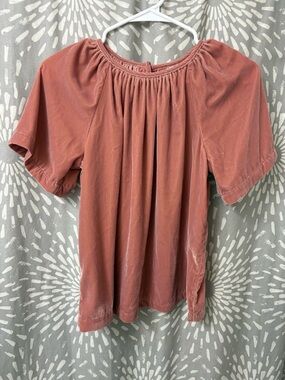 Womens Velvet Short Sleeve Blouse